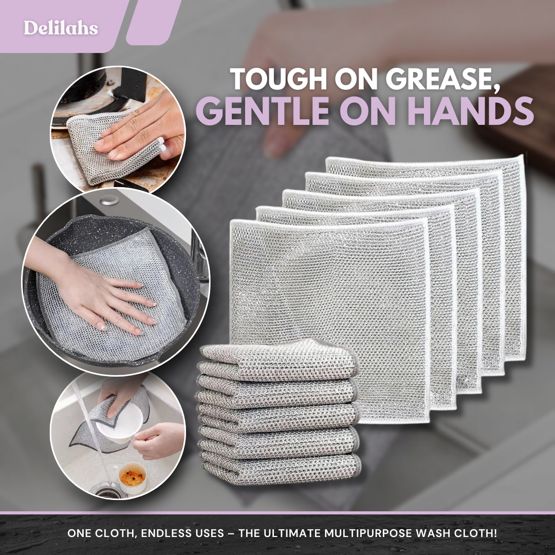 10 Pack Dishcloth Silver Wire Cleaning Cloth